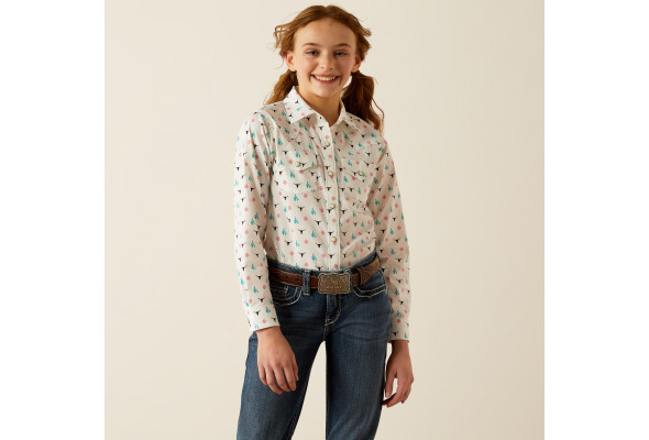 Ariat Girls Steer Garden Snp Shrt