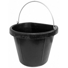 Rubber Bucket Flat Back w/Handle 18L