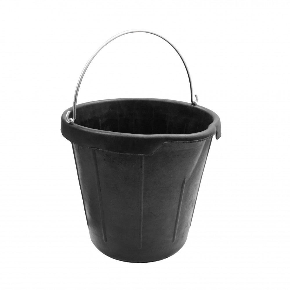 Rubber Bucket w/Metal Handle 12L