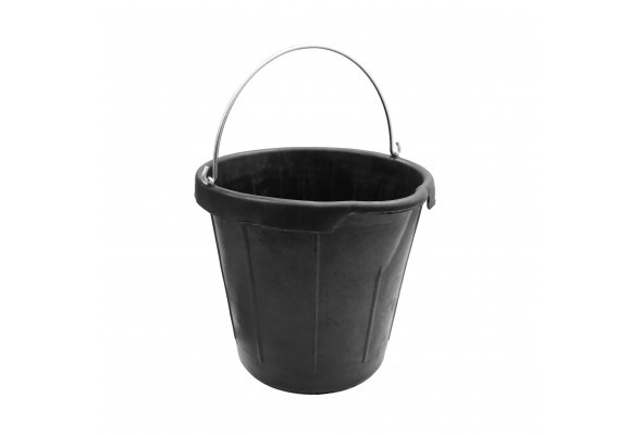 Rubber Bucket w/Metal Handle 12L