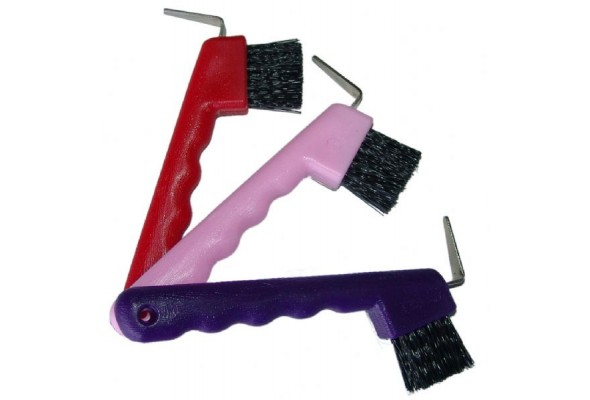 Hoof Pick with Brush Plastic