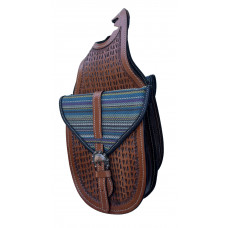 Origin Leather Striped Horn Bag