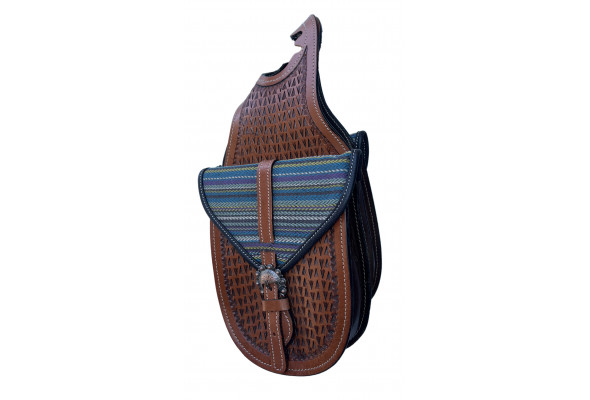 Origin Leather Striped Horn Bag
