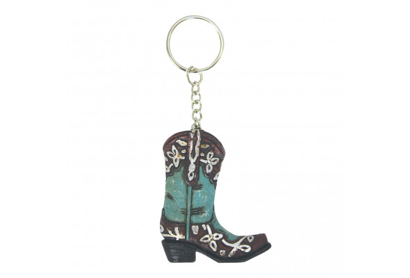 Pure Western Boot Turquoise Keychain