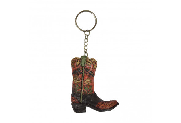Pure Western Boot Bfly &Flower Keychain