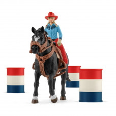 Schleich Cowgirl Barrel Racing Fun