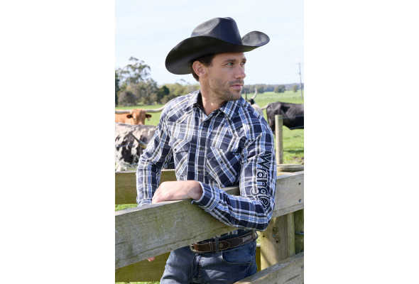 Wrangler Mens Finn Logo LS Shirt