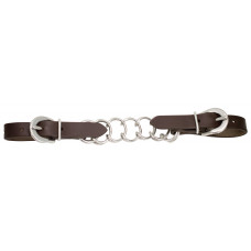 Zilco Western SS Curb Chain w/Lthr Strap